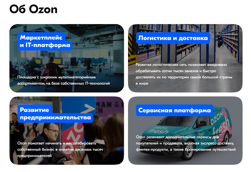 Информация о маркетплейсе на Ozon

