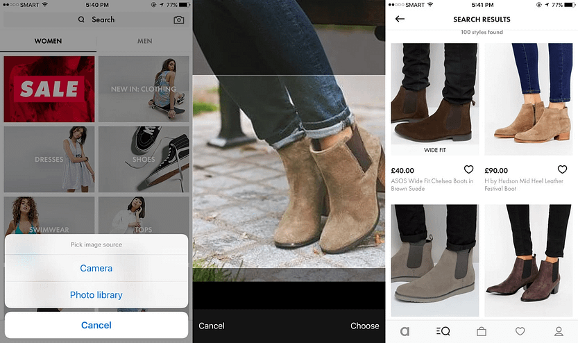 Функция Style Match на сайте ASOS