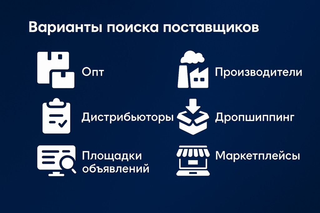 Варианты поиска поставщиков