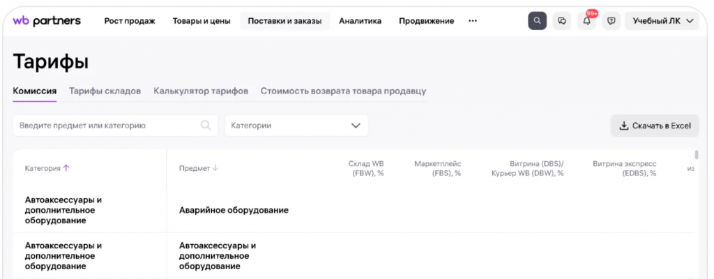 Тарифы Вайлдбериз